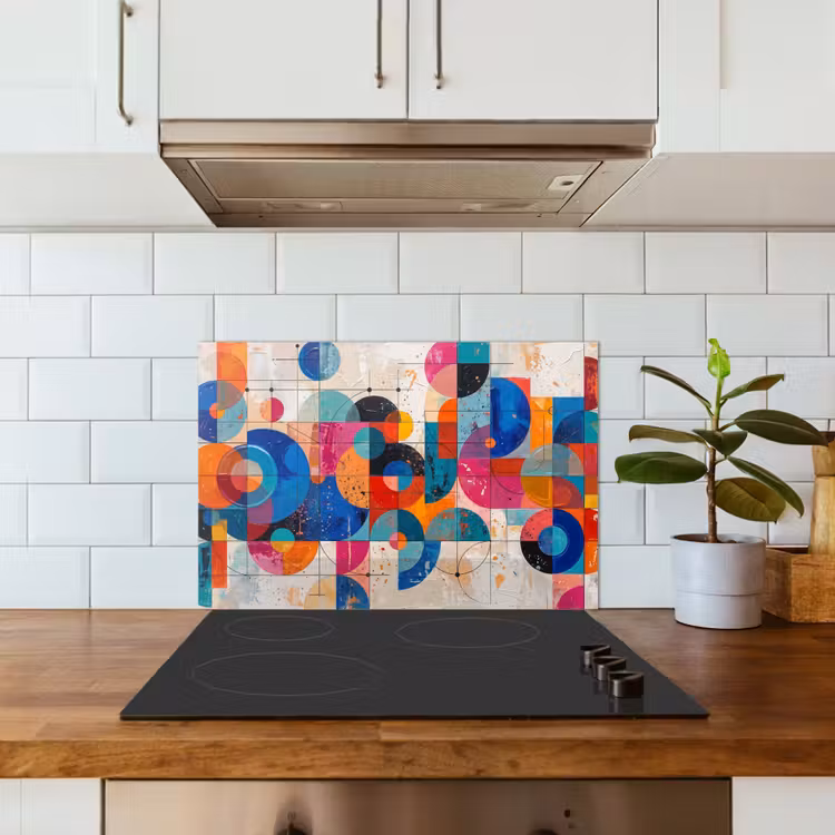 Spatscherm keuken - Kunst - Geometrisch - Abstract - Kleurrijk — 3