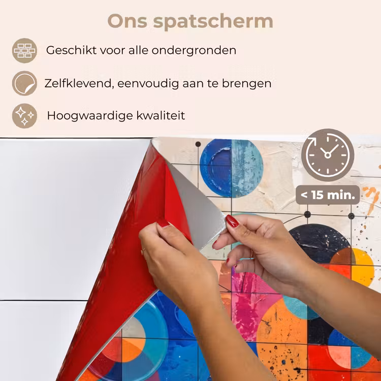 Spatscherm keuken - Kunst - Geometrisch - Abstract - Kleurrijk — 4