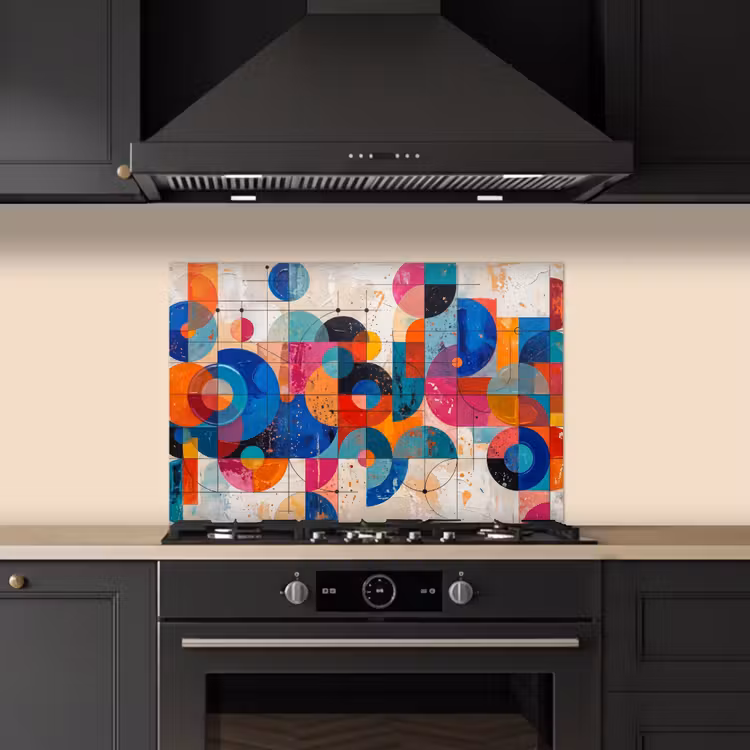 Spatscherm keuken - Kunst - Geometrisch - Abstract - Kleurrijk — 5