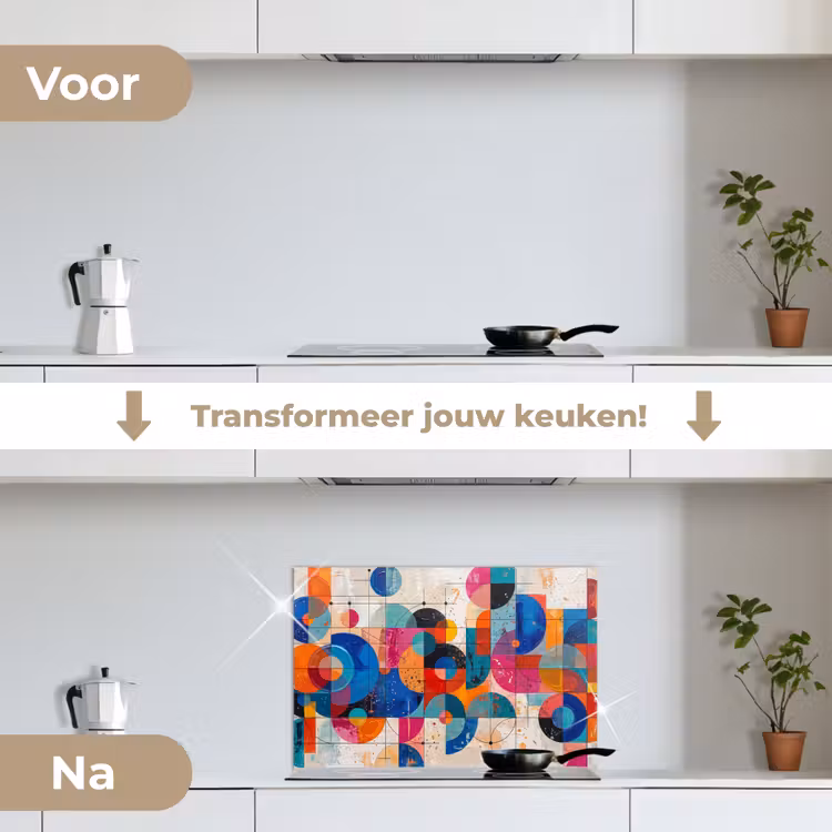 Spatscherm keuken - Kunst - Geometrisch - Abstract - Kleurrijk — 7