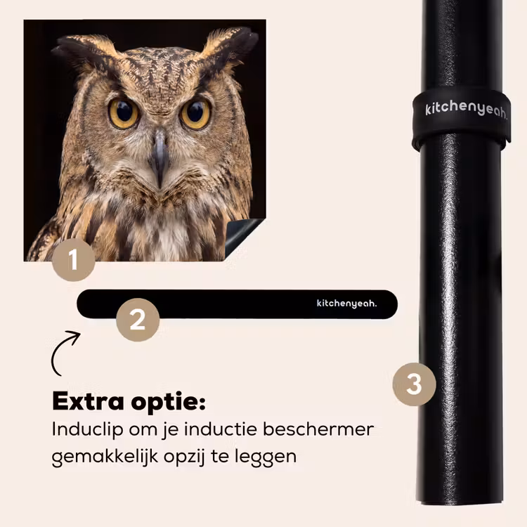 Inductie beschermer - Oehoe - Uil - Portret - Bruin — 8