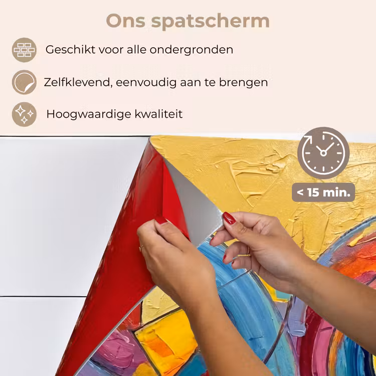Spatscherm keuken - Abstract - Cirkels - Schilderij - Kleurrijk - Dynamisch — 4