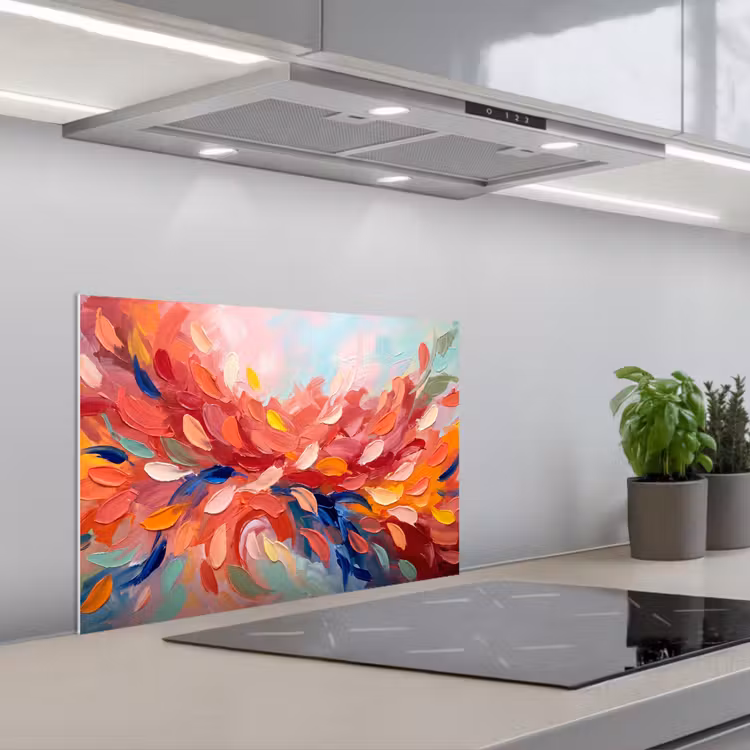 Spatscherm keuken - Bloemen - Abstract - Kunst - Modern — 1