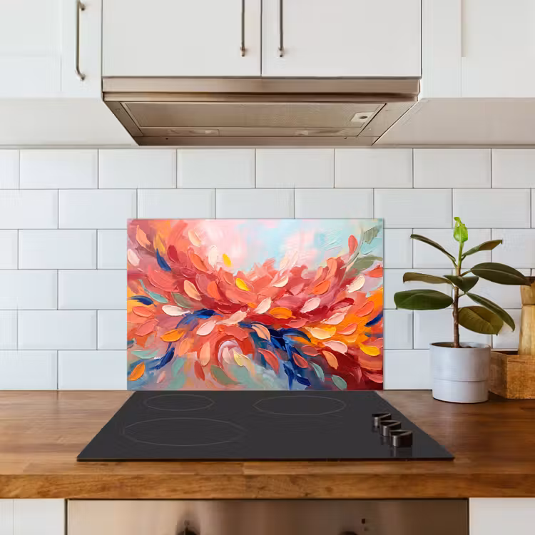 Spatscherm keuken - Bloemen - Abstract - Kunst - Modern — 3