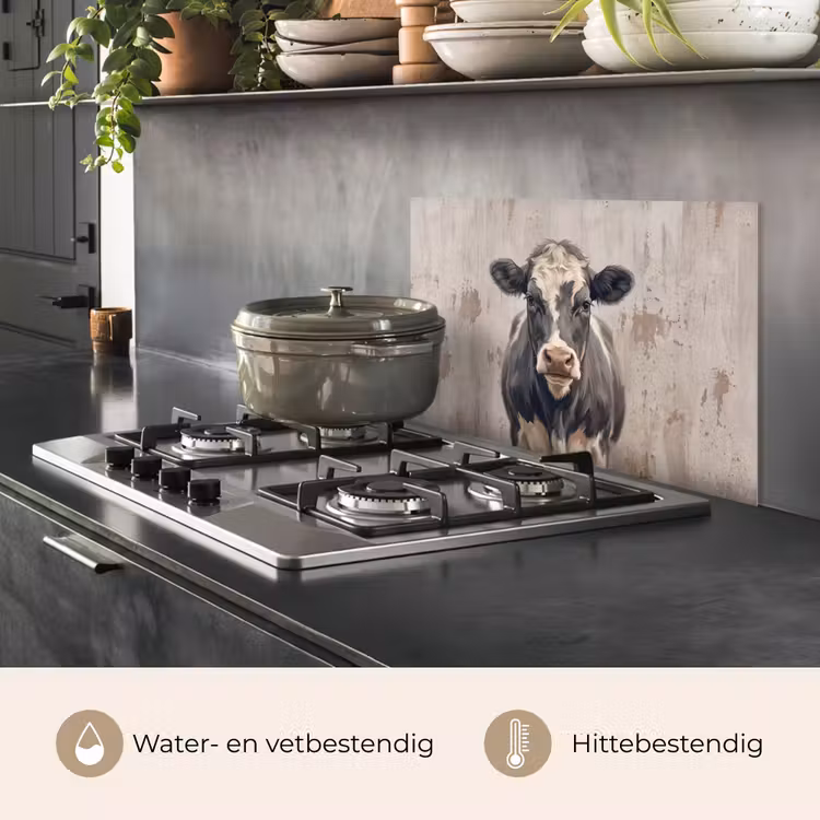Spatscherm keuken - Koe - Portret - Dieren - Modern — 2