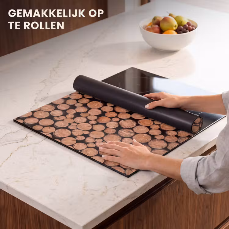 Inductie beschermer - Houtblokken - Textuur - Patroon - Bruin - Rustiek — 7