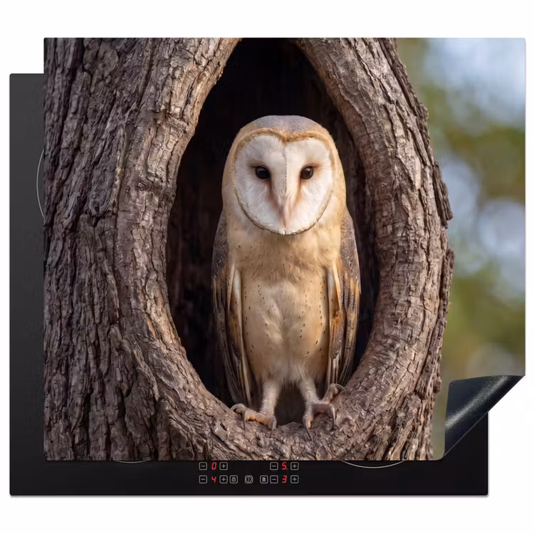 Inductie beschermer - Kerkuil - Boom - Natuur - Bruin — 1