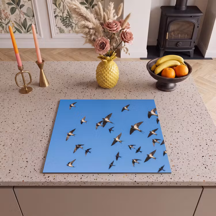 Inductie beschermer - Zwaluwen - Vliegen - Blauw — 3
