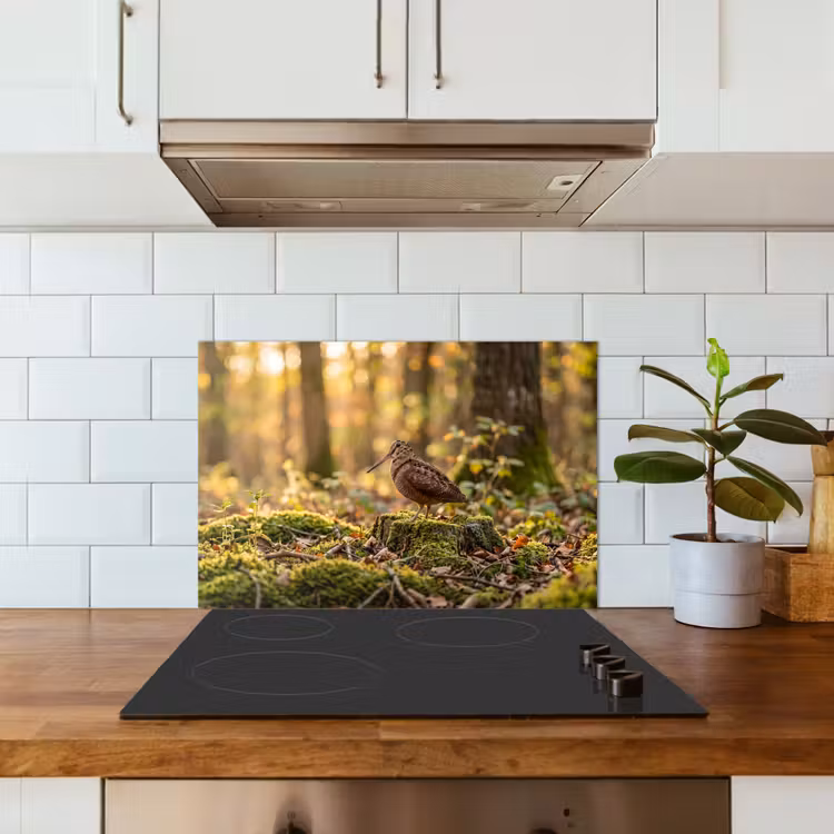 Spatscherm keuken - Houtsnip - Bos - Bladeren - Herfst - Gecamoufleerd — 3