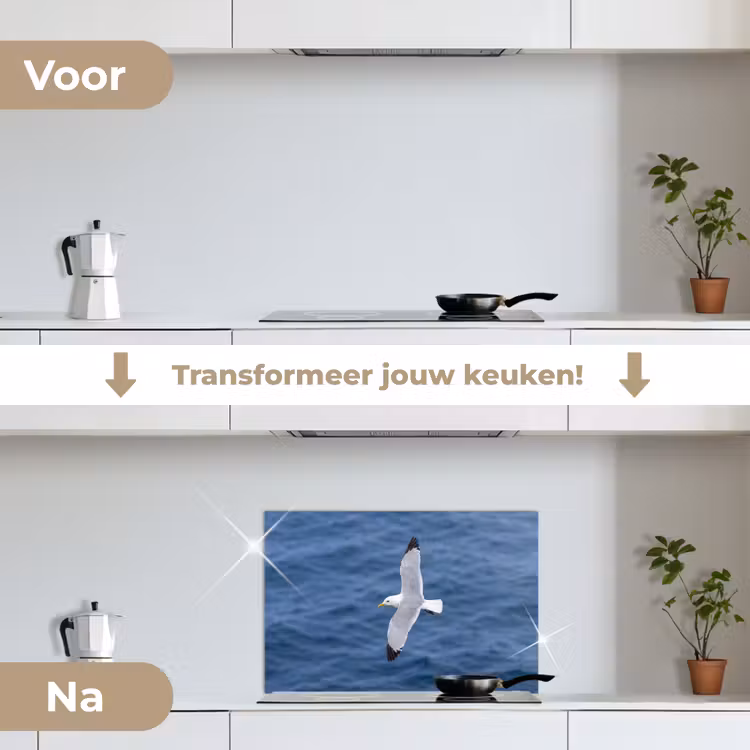 Spatscherm keuken - Zeemeeuw - Oceaan - Blauw — 7