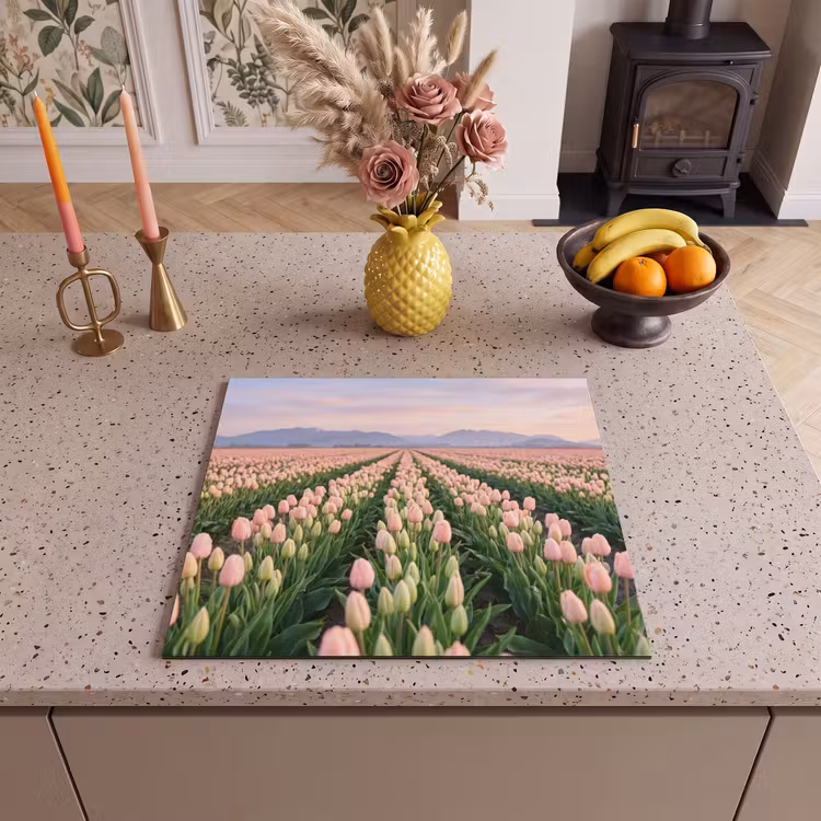 Inductie beschermer - Tulpen - Landschap - Roze — 3