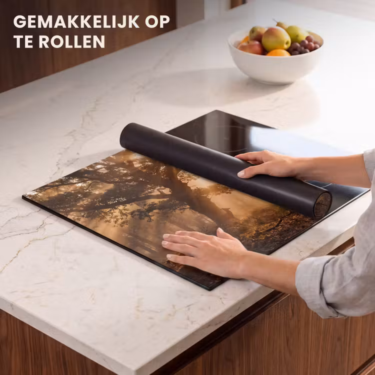 Inductie beschermer - Hert - Bos - Mistig - Natuur - Goud — 7