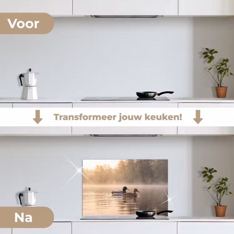 Spatscherm keuken - Eenden - Water - Mist - Natuur — 7