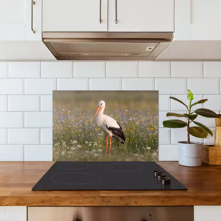 Spatscherm keuken - Ooienvaar - Bloemen - Weide - Kleurrijk — 3
