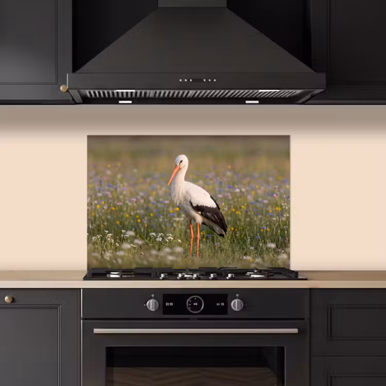Spatscherm keuken - Ooienvaar - Bloemen - Weide - Kleurrijk — 5