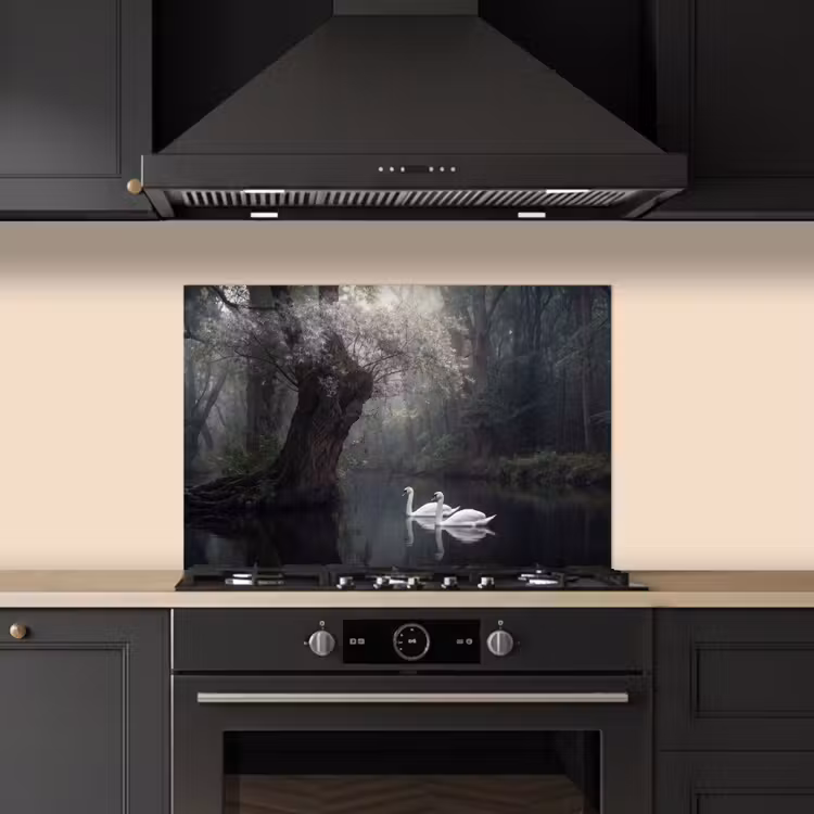 Spatscherm keuken - Zwanen - Rivier - Bos — 5
