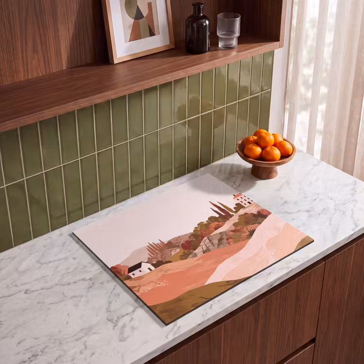 Inductie beschermer - Heuvellandschap - Grafisch - Terracotta — 4