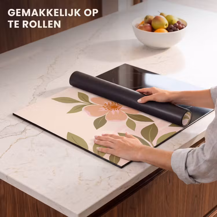 Inductie beschermer - Grafisch - Bloemen - Roze — 7