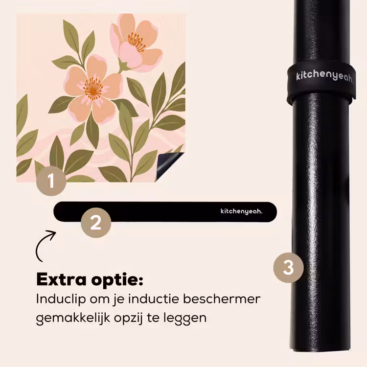 Inductie beschermer - Grafisch - Bloemen - Roze — 8