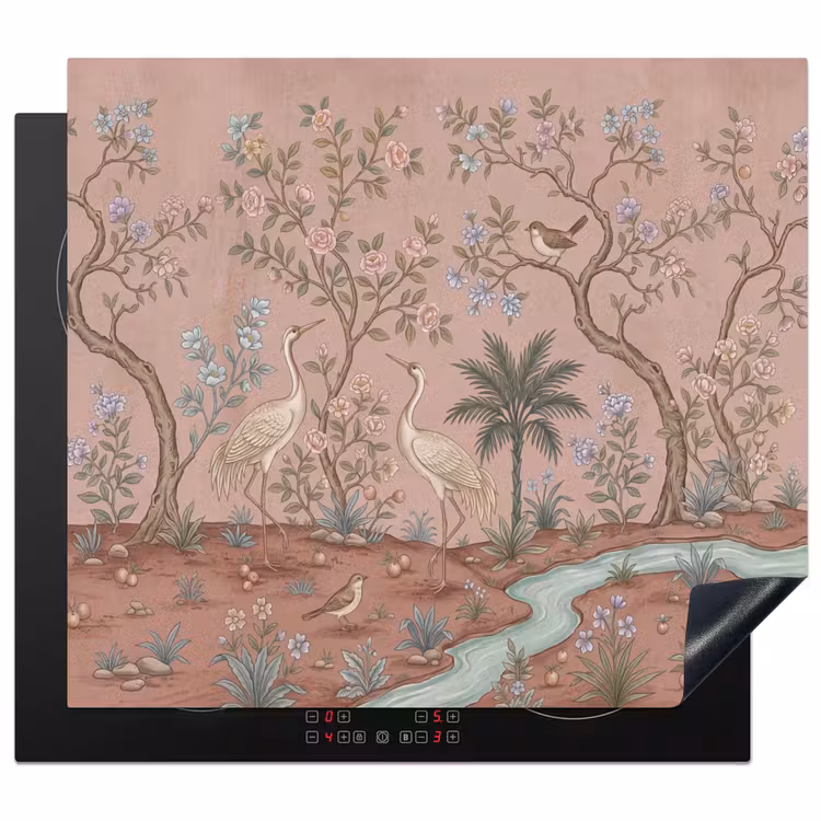 Inductie beschermer - Nostalgisch - Reigers - Roze — 1