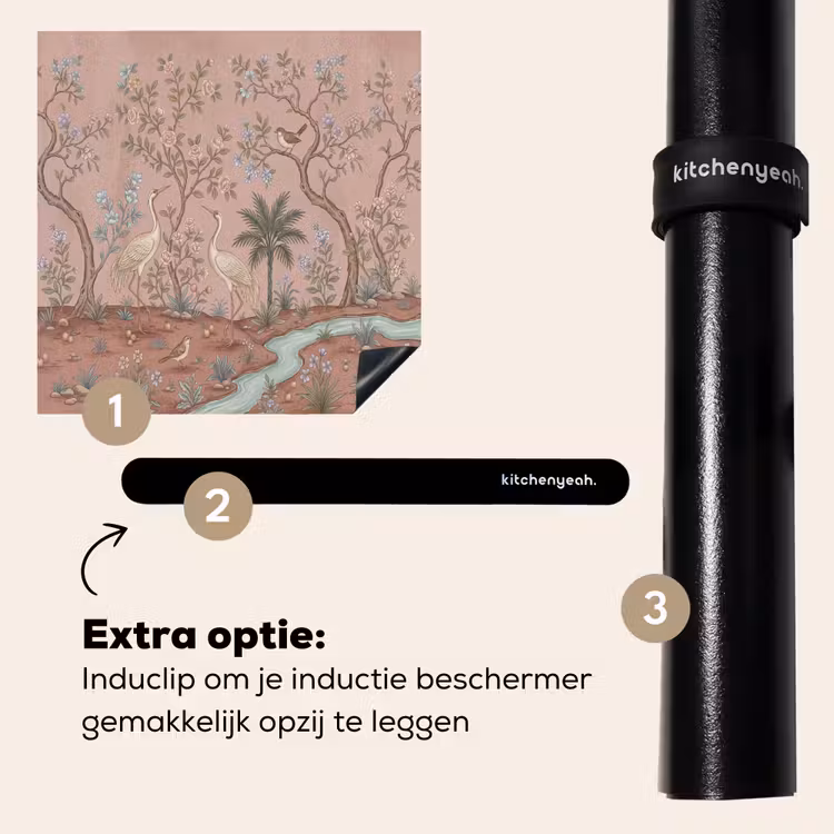 Inductie beschermer - Nostalgisch - Reigers - Roze — 8