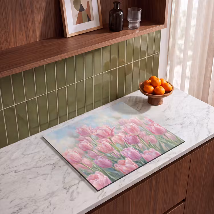 Inductie beschermer - Tulpen - Veld - Lente - Roze — 4