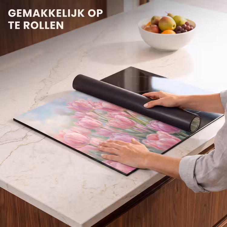 Inductie beschermer - Tulpen - Veld - Lente - Roze — 7