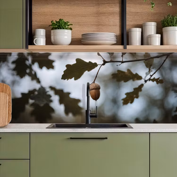 Keuken achterwand - Eikel - Eikenblad - Bos - Herfst - Natuur — 7