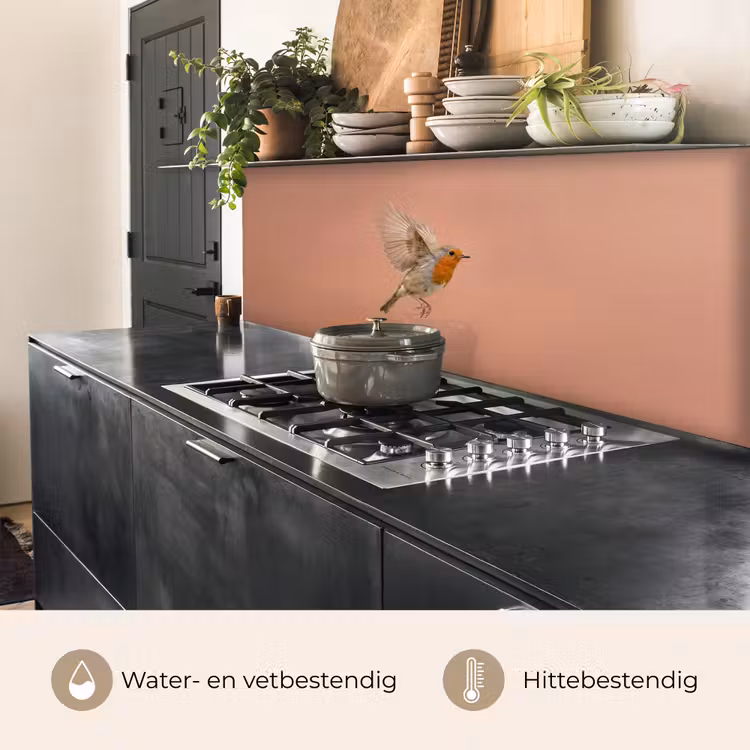 Keuken achterwand - Roodborst - Natuur - Roze — 5
