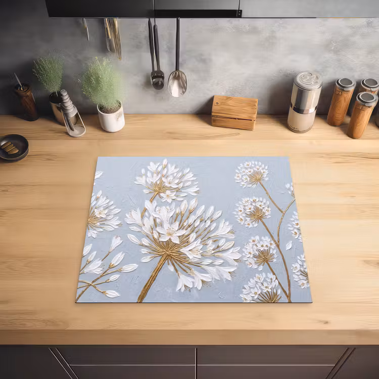 Inductie beschermer - Illustratie - Bloemen - Blauw — 2