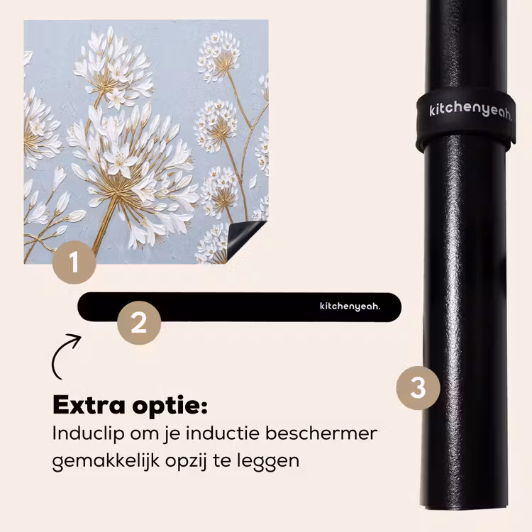 Inductie beschermer - Illustratie - Bloemen - Blauw — 8