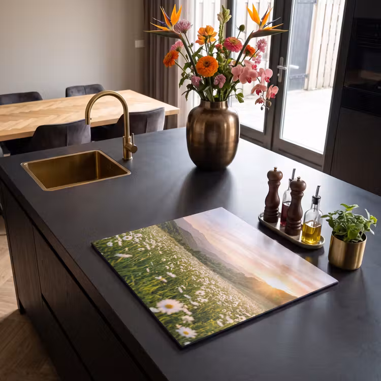 Inductie beschermer - Madelief - Veld - Heuvels - Groen — 2
