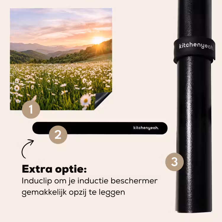 Inductie beschermer - Madelief - Veld - Heuvels - Groen — 8
