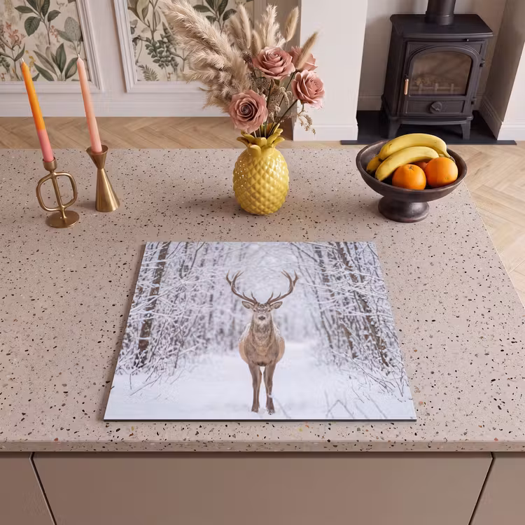 Inductie beschermer - Hert - Winter - Bos - Natuur - Wit — 3