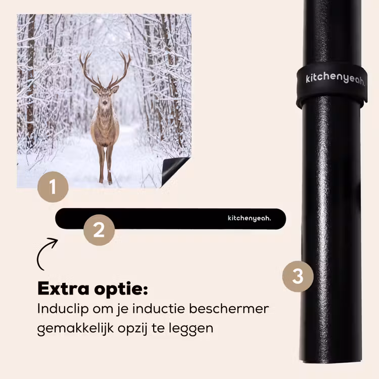 Inductie beschermer - Hert - Winter - Bos - Natuur - Wit — 8