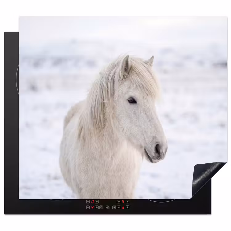 Inductie beschermer - Paard - Kop - Winter - Dieren - Wit — 1