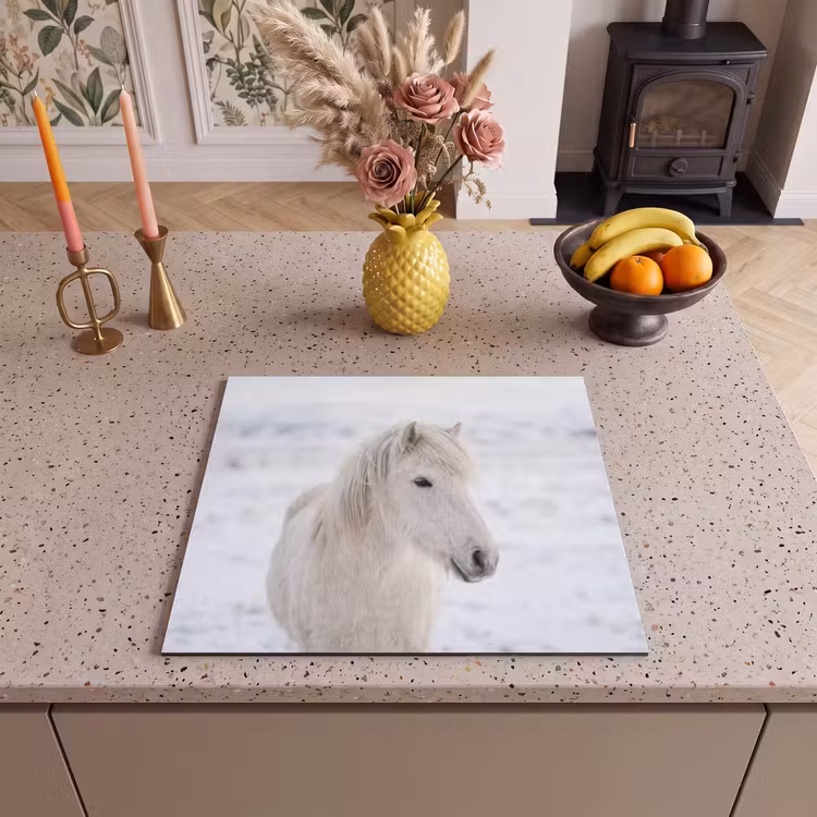 Inductie beschermer - Paard - Kop - Winter - Dieren - Wit — 3