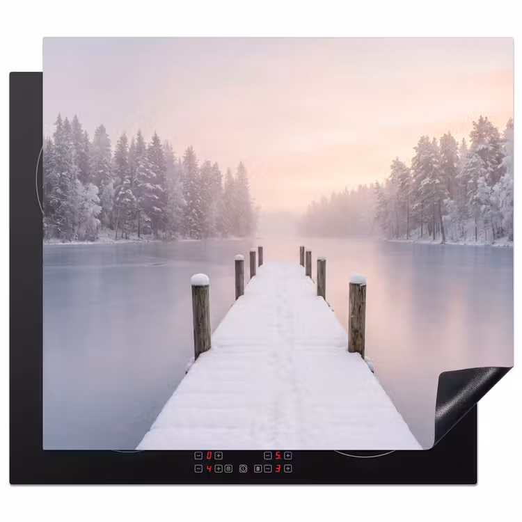 Inductie beschermer - Steiger - Meer - Mist - Winter - Serene — 1