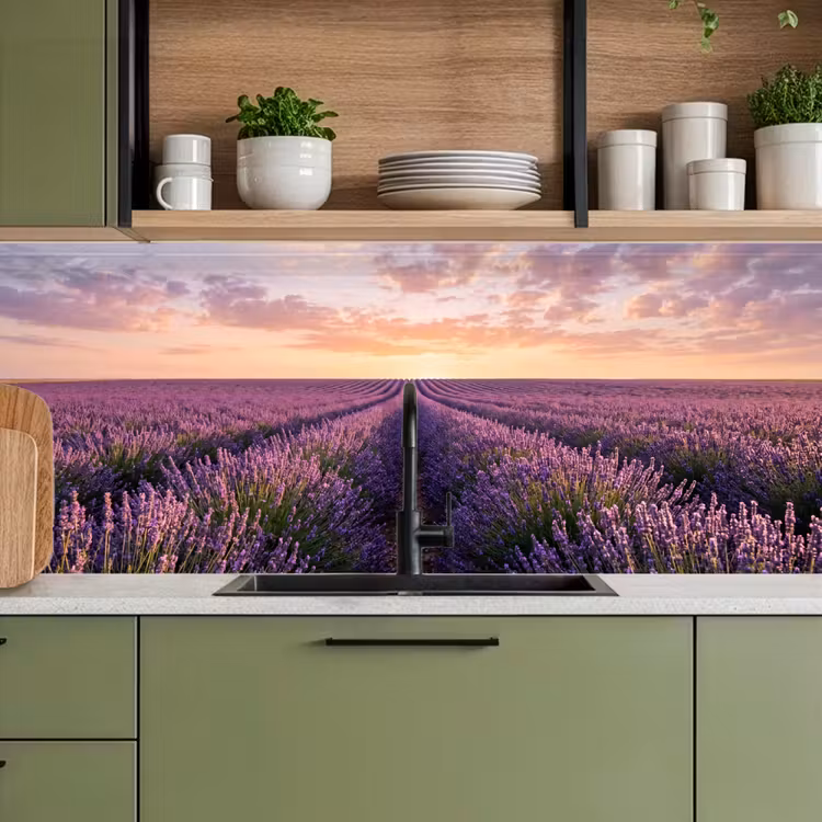 Keuken achterwand - Landschap - Lavendelveld - Paars — 7