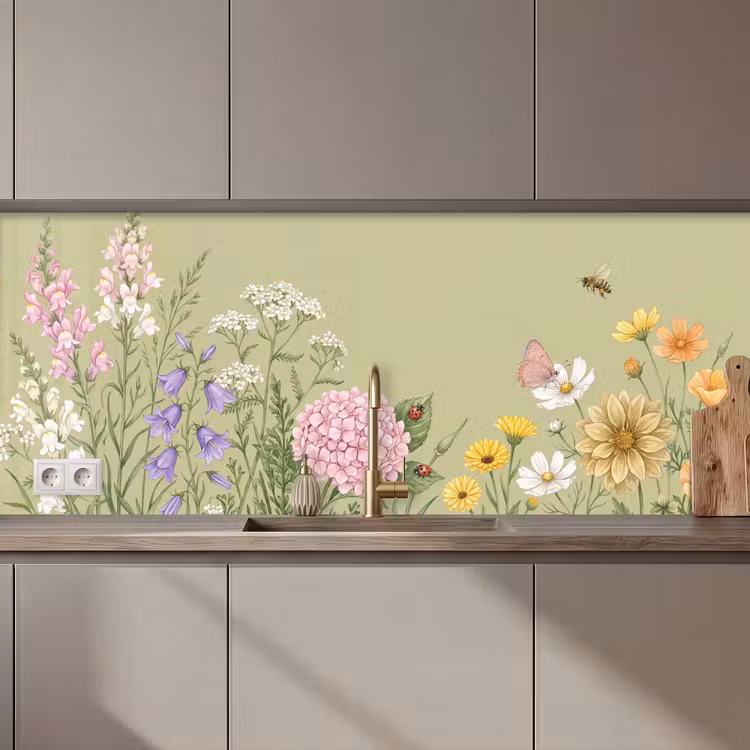 Keuken achterwand - Botanisch - Bloemen - Kleurrijk — 1