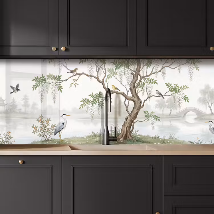 Keuken achterwand - Reiger - Landschap - Groen — 6