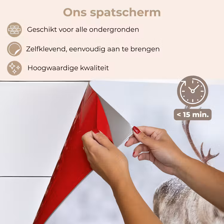 Spatscherm keuken - Rendier - Gewei - Toendra - Sneeuw - Wild — 4