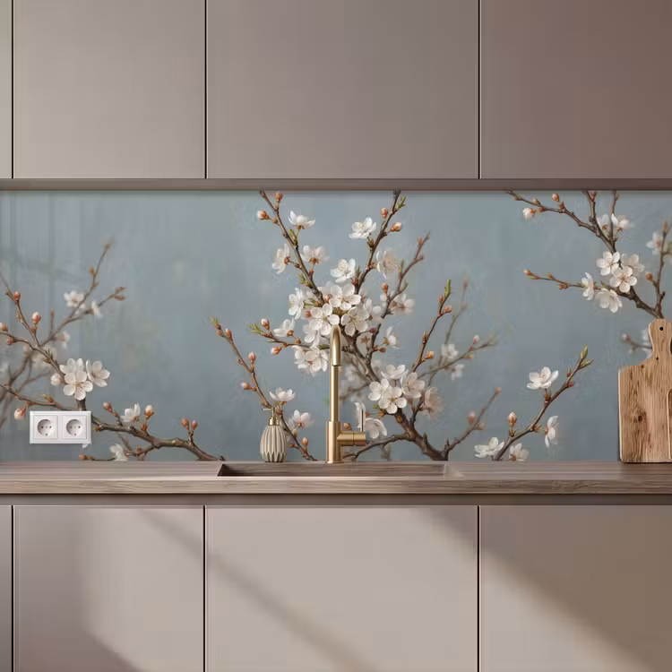 Keuken achterwand - Botanisch - Stilleven - Blauw — 1