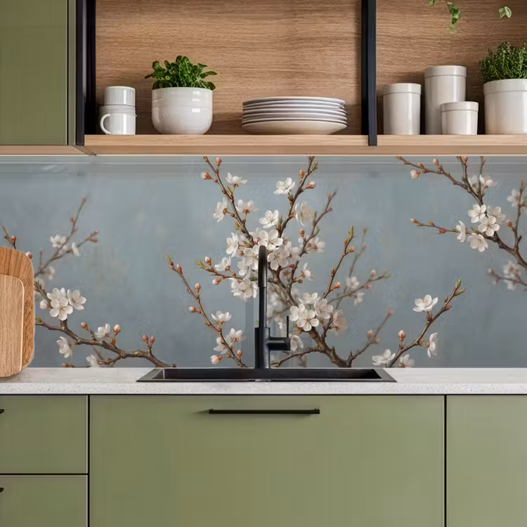 Keuken achterwand - Botanisch - Stilleven - Blauw — 7