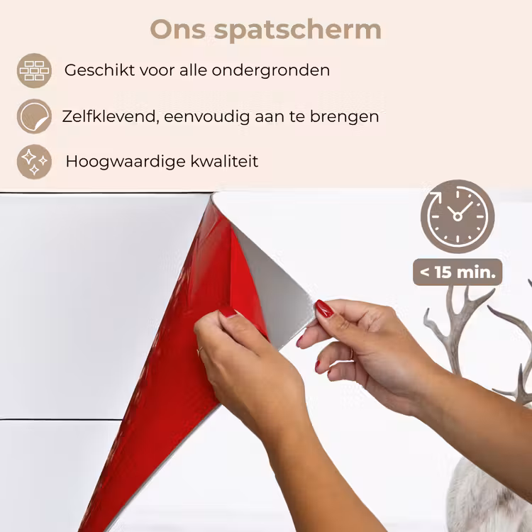 Spatscherm keuken - Rendier - Gewei - Sneeuw - Winter — 4