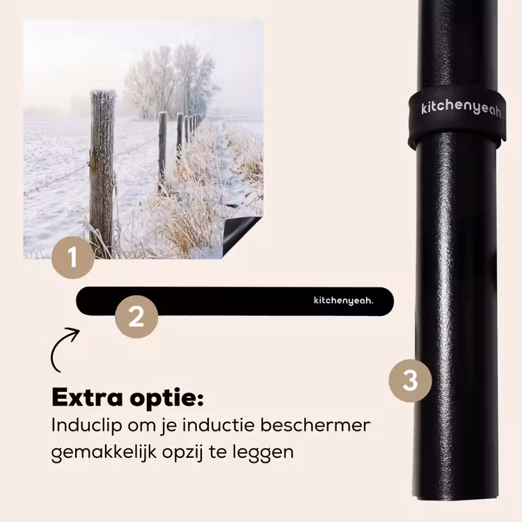 Inductie beschermer - Hek - Sneeuw - Mist - Platteland - Nostalgisch — 8