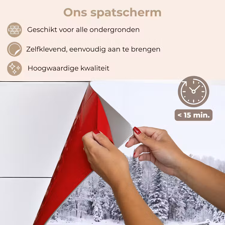 Spatscherm keuken - Meer - Dennen - IJs - Winter - Rustgevend — 4