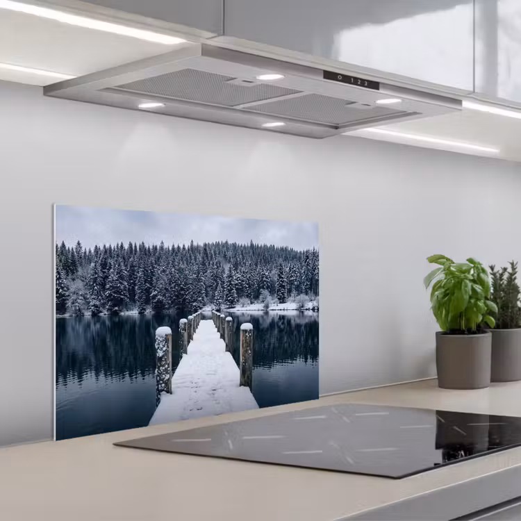 Spatscherm keuken - Steiger - Meer - Sneeuw - Bergen - Rustgevend — 1