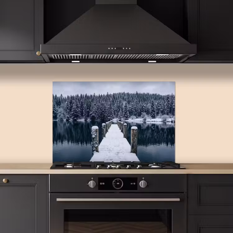 Spatscherm keuken - Steiger - Meer - Sneeuw - Bergen - Rustgevend — 5