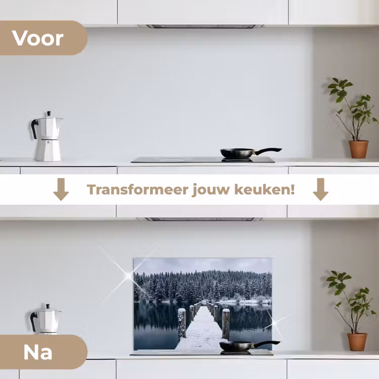 Spatscherm keuken - Steiger - Meer - Sneeuw - Bergen - Rustgevend — 7